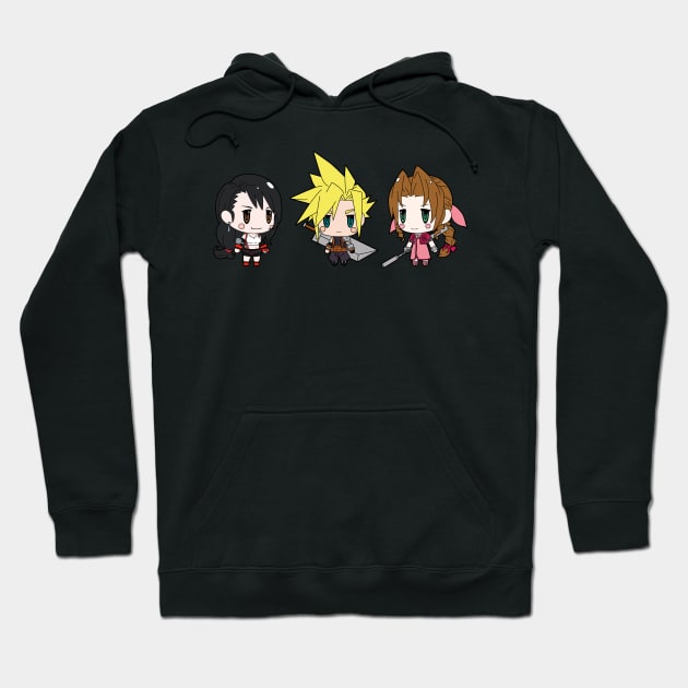 Cute love (Tifa, Cloud, Aerith) Hoodie by JamesCMarshall